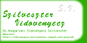 szilveszter vidovenyecz business card